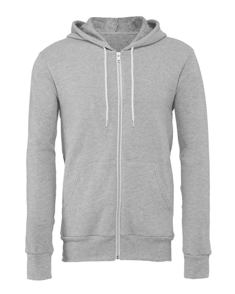 BELLA + CANVAS 3739 — Unisex Sponge Fleece Full-Zip Hoodie Sweatshirt
