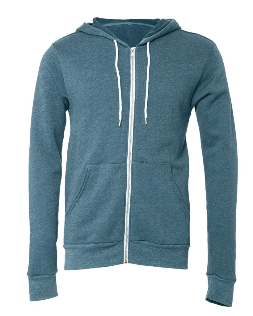 BELLA + CANVAS 3739 — Unisex Sponge Fleece Full-Zip Hoodie Sweatshirt
