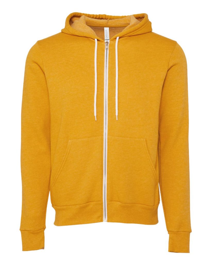BELLA + CANVAS 3739 — Unisex Sponge Fleece Full-Zip Hoodie Sweatshirt